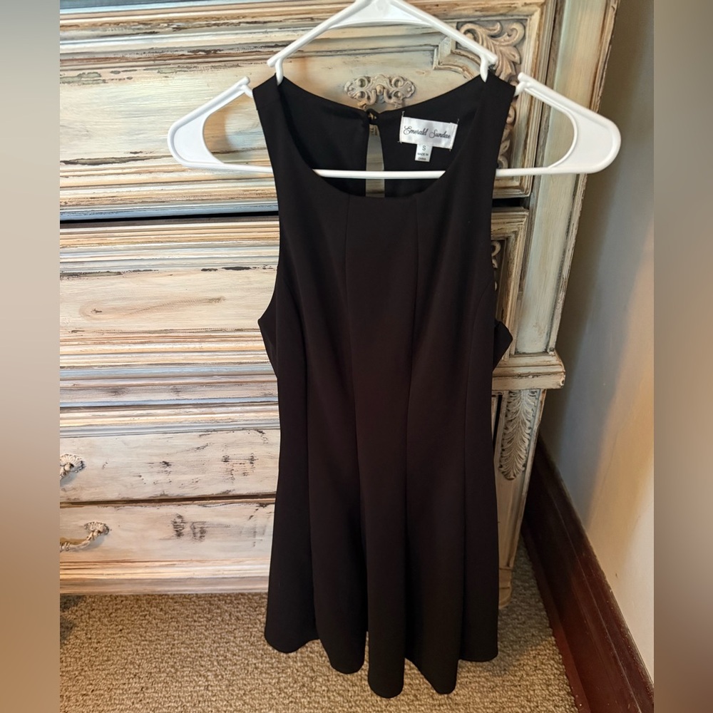 Emerald Sundae Black Sleeveless A-Line Mini Dress